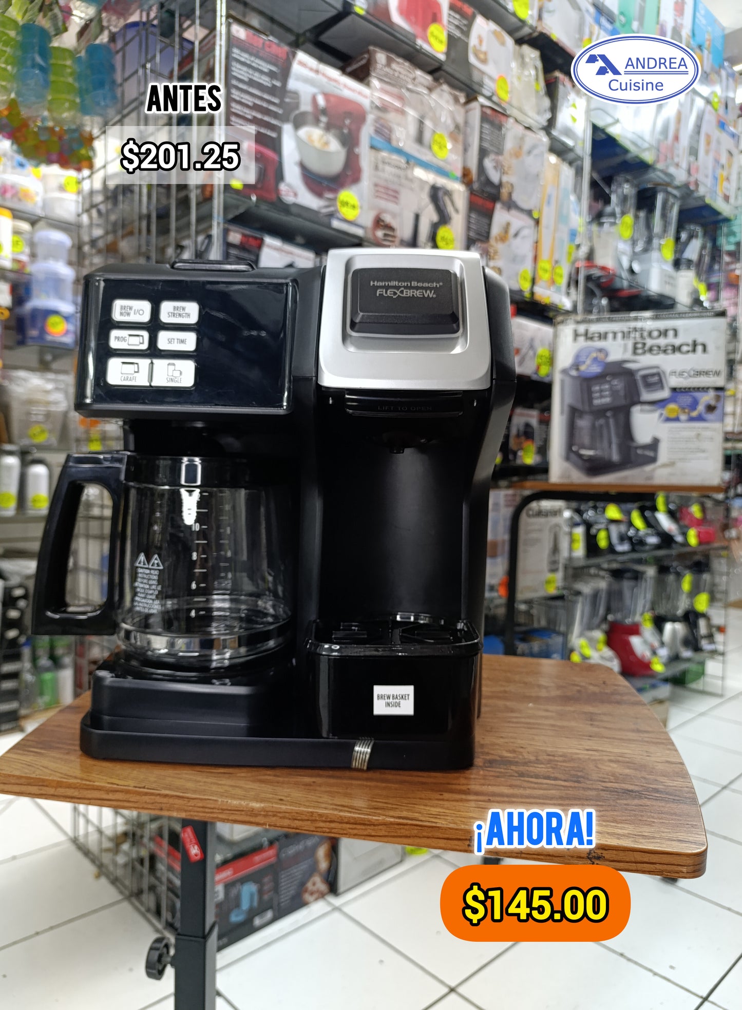 Cafetera Programable de 1 Taza Individual y Jarra de 12 Tazas