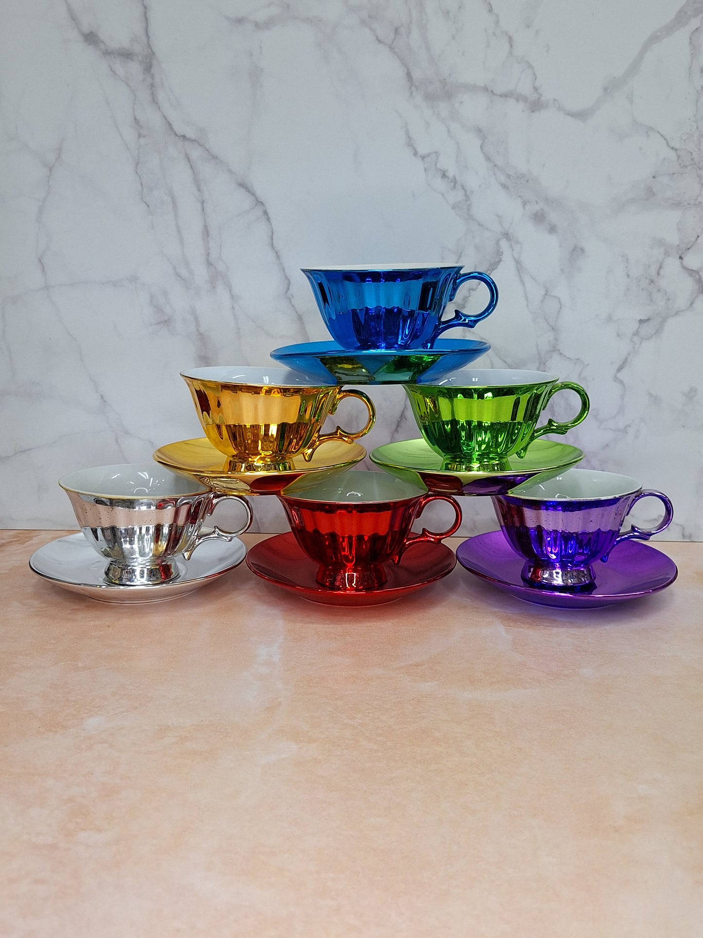 Set de 6 Tazas con 6 Pailas