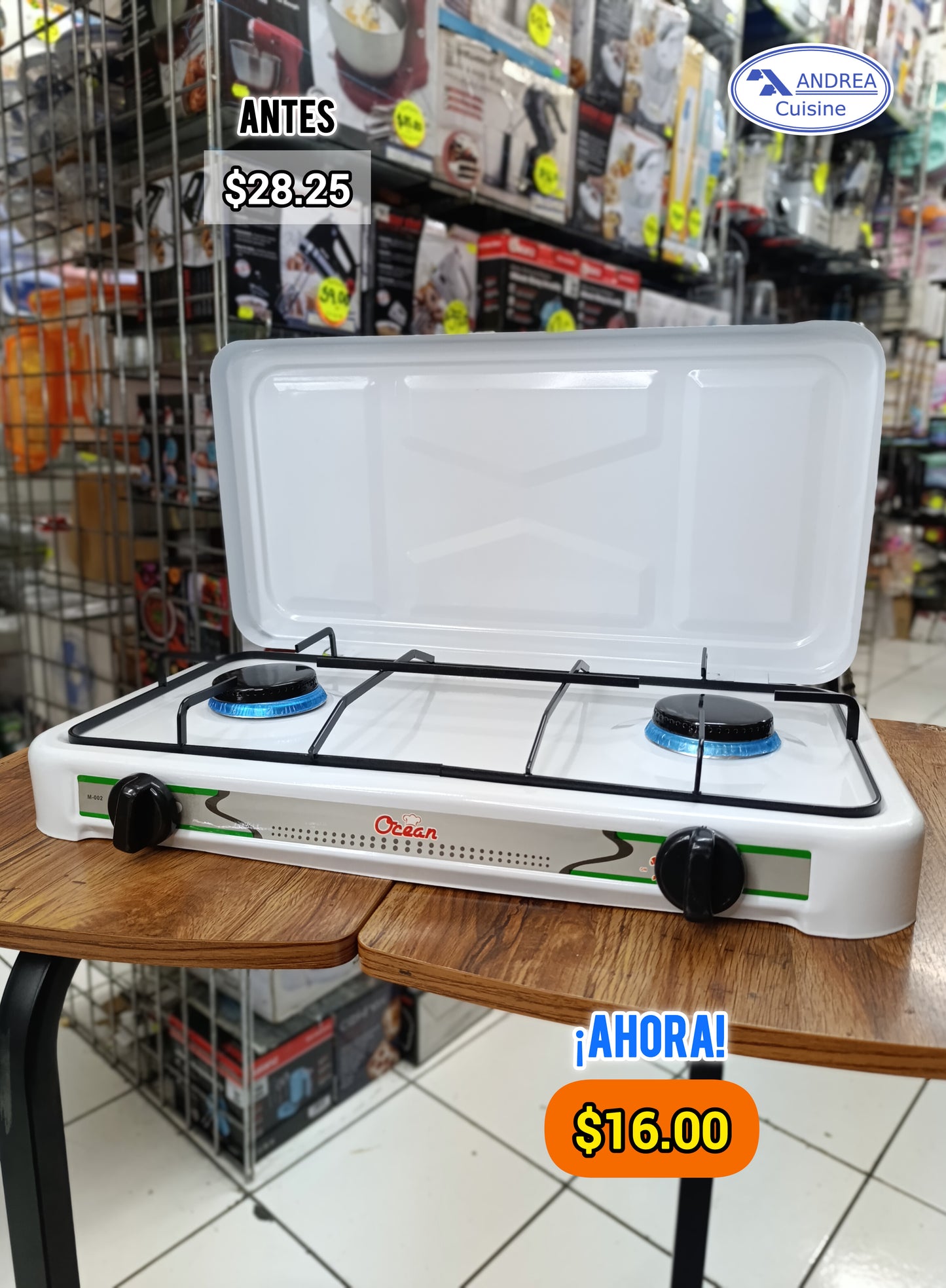 Cocina de Gas de 2 Quemadores